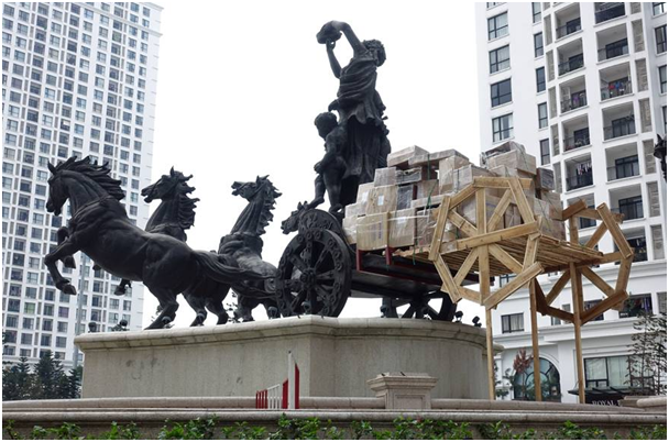 Ansicht der Installation "Transport Royal" von André Tempel in Vietnam, 2016