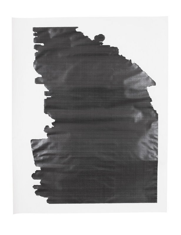 Zeichnung eines großen, unförmigen Fleckes in Schwarz auf weißem Papier. 